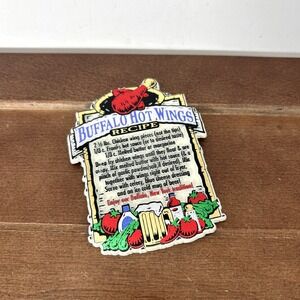 Vintage Buffalo Hot‎ Wings Recipe Flexible Collectible Fridge Magnet